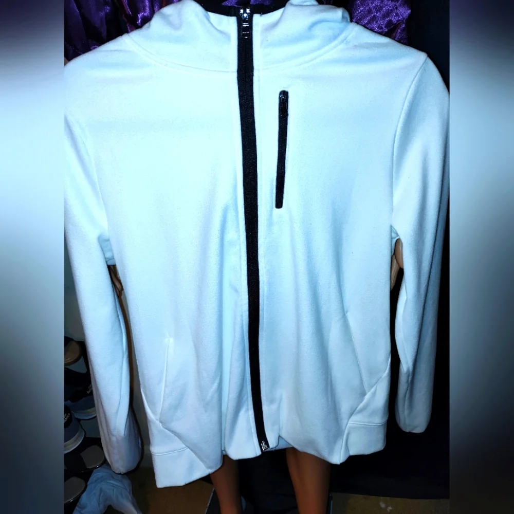 Men's White Zip-Up Jacket - Picture 1 of 4